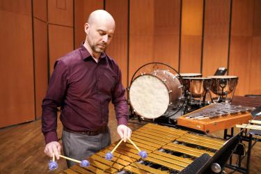Matthew Beck playing the vibraphone